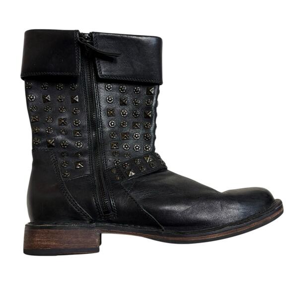 UGG Australia Conor Studded Moto Leather Boot Black Women Size 9.5 - Picture 5 of 10